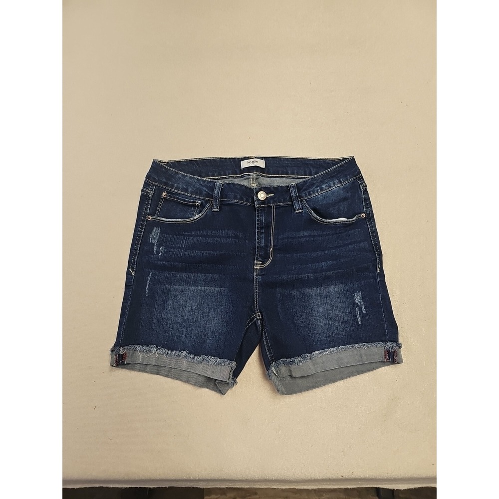 Kensie Jeans Cut Off Shorts Size 10/30 Med Blue Wash